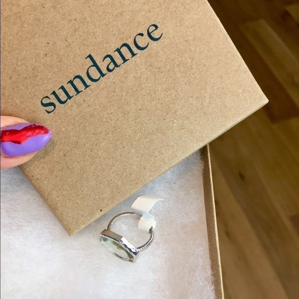 Sundance Minty Green Ring Quartz Sterling Size 5 - Picture 10 of 13